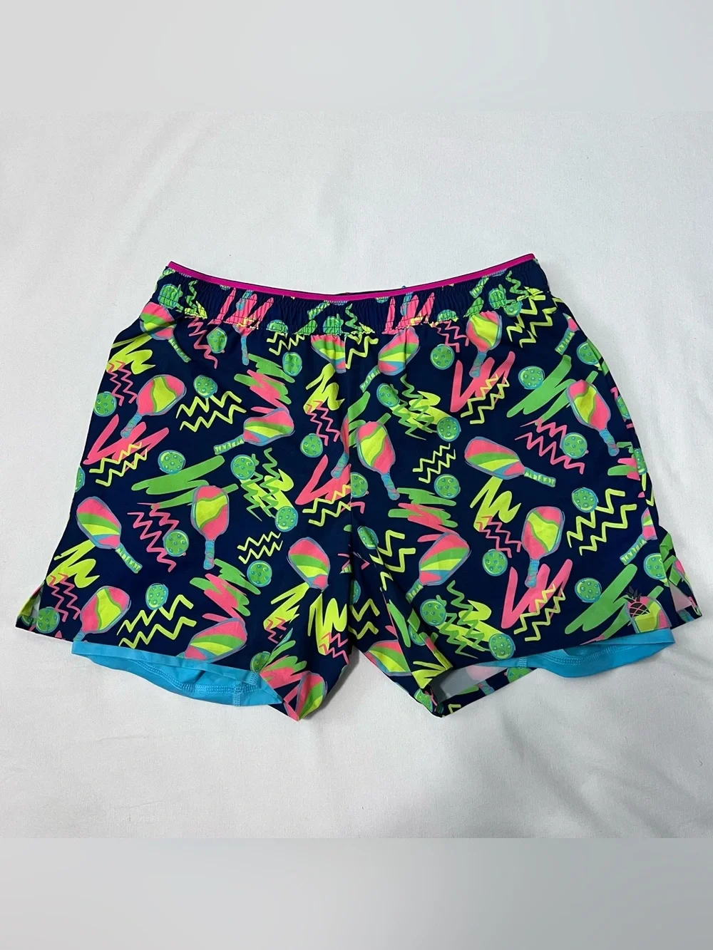 Chubbies Ultimate Training Shorts Neon Pickleball Print Lined 5.5” M